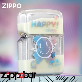 تصویر فندک زیپو اصل طرح خنده شب تاب شنی-Zippo Glow in Dark Happy Face 