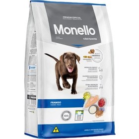 تصویر غذای خشک سگ مونلو مدل پاپی نژاد بزرگ وزن یک کیلوگرم بصورت زیپ کیپ Monello dry food for Dog Puppies