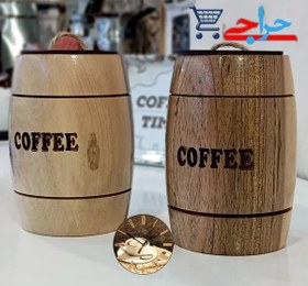 تصویر بانکه قهوه چوبی دست ساز 