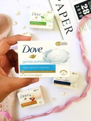 تصویر صابون کرم‌دار Dove اصل – رایحه شیر رنگ آبی | Dove Cream Bar Milk 135g - لایه بردار ملایم Dove Cream Bar Milk 135 g