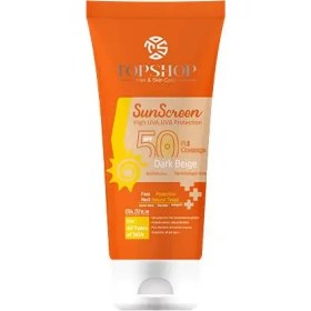 تصویر کرم ضد آفتاب تاپ شاپ بژ تیره SPF 50 ظرفیت 50 میلی لیتر کرم ضد آفتاب تاپ شاپ بژ تیره SPF 50 ظرفیت 50 میلی لیتر