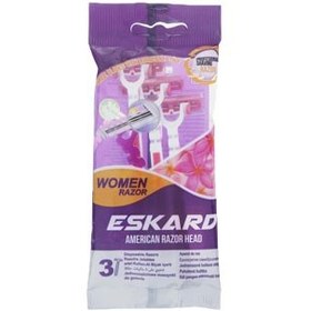 تصویر تیغ زنانه 2 لبه صابون دار پک 3 عددی اسکارد Eskard Women Razor Pack Of 3