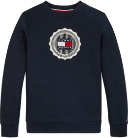 تصویر سویشرت مردانه تامی هیلفیگر اورجینال آبی سرمه ای Tommy Hilfiger 5003171242 