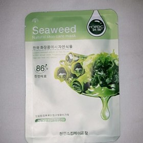 تصویر ماسک ورقه ای آبرسان صورت عصاره جلبک دریایی برند رورک seaweed skin mask rorec 
