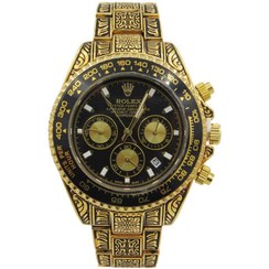 تصویر ساعت مچی لوکس مردانه رولکس مدل دیتونا حکاکی شده 