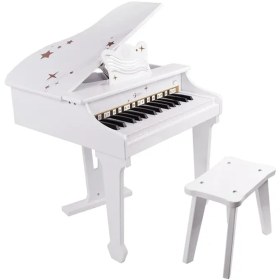 تصویر پیانو سفید چوبی کلاسیک ورلد Classic World Grand Piano White مدل 54273 