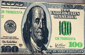 تصویر حوله دستی مدل دلار 