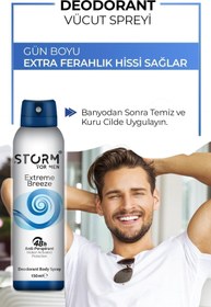 تصویر دئودورانت - رول آن اورجینال خارجی STROM Men's Deodorant Spray Antiperspirant and Deodorizer Extreme Breeze 150 ml 