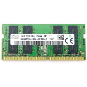 تصویر رم لپتاپ DDR4 دوکاناله 2666 مگاهرتز CL19 اسکای هاینیکس PC4-2666V ظرفیت 16 گیگ 