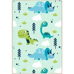 تصویر فرش ماشینی اتاق کودک اورکوم طرح دایناسور کد kids_9008 