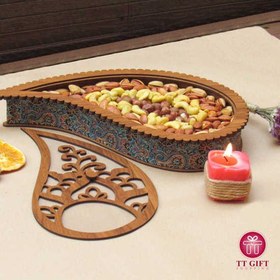 تصویر باکس آجیل چهارمغز طرح بته جقه 