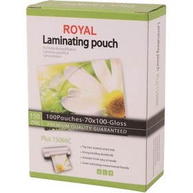 تصویر طلق پرس شفاف 150 میکرون Royal 70*100mm بسته 100 عددی Royal 150MIC 70*100mm PVC Film Pack Of 100