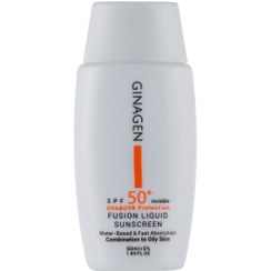 تصویر ضد آفتاب بی رنگ مدل Fusion liquid مناسب پوست چرب 50 میلی لیتر ژیناژن ا Ginagen Sun Screen For Oily Skins 50ml Ginagen Sun Screen For Oily Skins 50ml