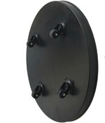 تصویر زیرگلدانی چرخدار فلزی گرد ( گالوانیزه ) zirgpldani charkhdar felezi