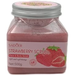 تصویر اسکراب صورت و بدن رایحه توت فرنگی برند سادور SADOER Sadoer strawberry scrub