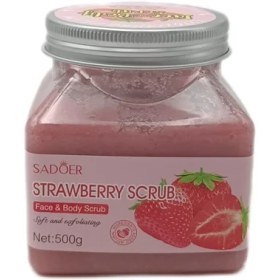 تصویر اسکراب صورت و بدن رایحه توت فرنگی برند سادور SADOER Sadoer strawberry scrub