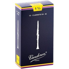 تصویر قمیش کلارینت وندورن سایز 1.5 Vandoren CR1015 Bb Clarinet Traditional Reeds Strength 1.5; Box of 10