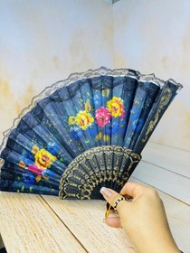 تصویر بادبزن دستی طرح گل کد 2436 