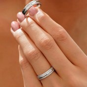 تصویر حلقه ست ازدواج وارداتی نقره کد 00111 