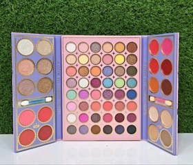 تصویر پالت آرایشی کتابی همه کاره با هایلایتر، رژلب و کانسیلر 