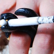 تصویر انگشتر سنگ اونیکس با ورق طلا 