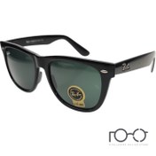 تصویر عینک آفتابی ریبن RAY BAN شیشه سنگ کائوچو کد RB2140s رنگ مشکی پیانویی با لنز دودی 