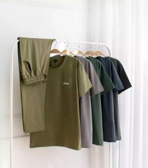 تصویر ست تیشرت شلوار راحتی مردانه طوسی تیره سایز ایکس لارج 