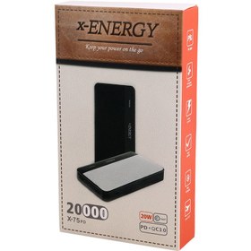 تصویر پاوربانک ایکس انرژی مدل X-75 ظرفیت 20000 میلی آمپر ساعت x-Energy X-75 PD 20000 mah PowerBank