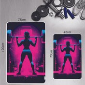 تصویر زیرانداز ورزشی طرح وزنه بردار کد ۱۴۳ ست دو عددی 