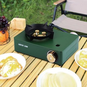 تصویر اجاق گاز 4 شعله گرین لاین green lion cassette stove 4 burner mini