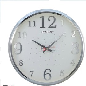 تصویر ساعت دیواری آرتمیس مدل 2000 سیلور صفحه سفید 