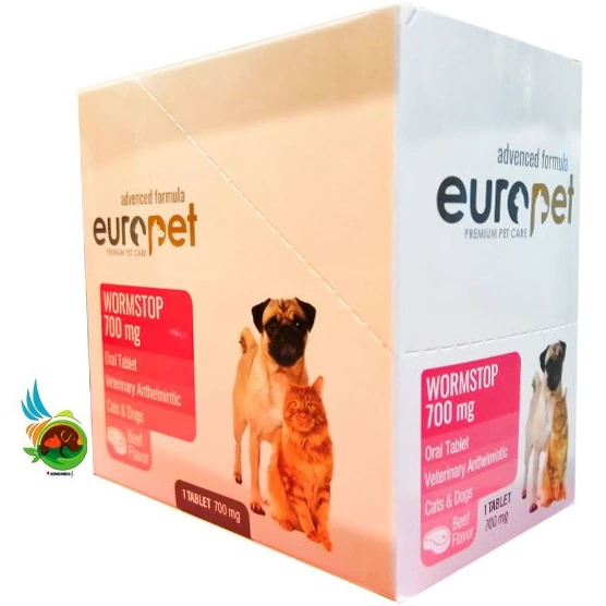 خرید و قیمت قرص ضد انگل سگ و گربه یوروپت Europet wormstop 700mg tablet