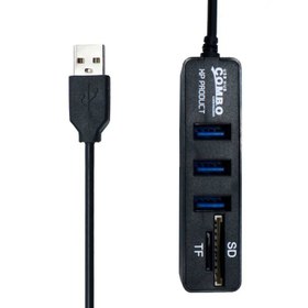 تصویر هاب USB 2.0 سه پورت Xp مدل X834 Combo 