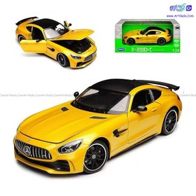 تصویر ماکت ماشین فلزی مرسدس بنز رودستری AMG-GT زرد ویلی WELLY در فروشگاه تهران ماکت 