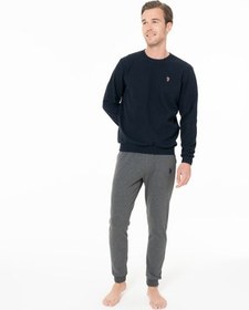 تصویر ست پیژامه مردانه پایه چوگان ASSN. لباس خانه آبی دریایی مردان U.S. Polo Assn. 