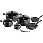 تصویر سرویس قابلمه 11 پارچه تفال مدل TEFAL DarkStone 11pc مشکی 