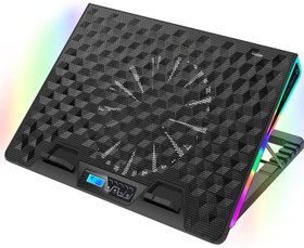 تصویر پد کولر خنک کننده لپ تاپ AICHESON RGB برای نوت بوک 17-20 اینچی 1 پد کولرهای سنگین فن ، 2 پورت USB ، AA2 