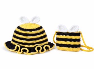 تصویر کلاه و‌کیف مدل زنبوری 