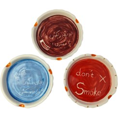 تصویر زیر سیگاری سرامیکی - رنگ: قرمز 