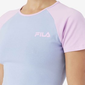 تصویر تیشرت لانگ ورزشی زنانه فیلا Fila Sport Long T-shirt آبی آسمانی ارکیده 