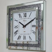 تصویر ساعت دیواری آینه ای نگین دار مدل پینار سایز ۶۰ سانت 