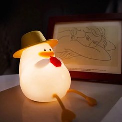 تصویر چراغ خواب سیلیکونی اردک کلاه دار 