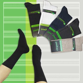 تصویر جوراب کلاسیک مردانه گیاهی بامبو عطری Elegant - مشکی Classic Men's Plastic Socks Bamboo Elegant