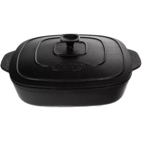 تصویر تابه چدنی نالینو مدل آدرینا Adrina (سایز 28) Nalino Cast-Iron Square Pan Size 28 Adrina with lid