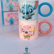 تصویر ماگ دسته گرد استیچ و انجل 