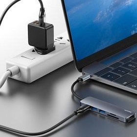 تصویر هاب و رم ریدر Yesido HB11 USB 3.0/HDMI/Type-C To Type-C Yesido HB11 USB 3.0/HDMI/Type-C To Type-C Hub With SD/TF Card Slot