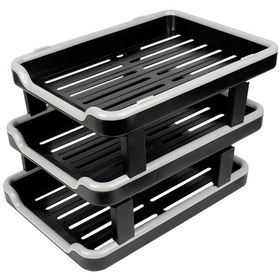 تصویر کازیه 3 (سه) طبقه پلاستیکی رنگ مشکی مدل S3 امیران 