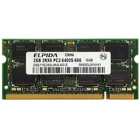 تصویر رم لپ تاپ DDR2 الپیدا 800-6400 MHZ 1.8V Elpida DDR2-800-6400 MHZ 1.8V Laptop Memory