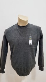 تصویر ژیله کاموا مردانه بافت ریز، کش سانی و تنخور عالی - زغالی / 80 