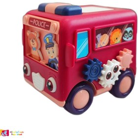 تصویر ماشین بازی مدل اتوبوس حیوانات چرخ دنده ای قدرتی 
